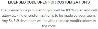 Licensed code open for customization's