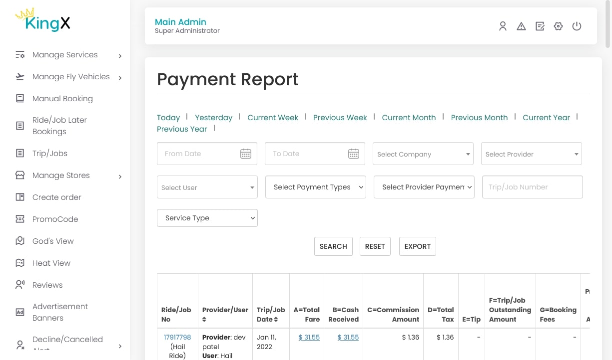 payment report
