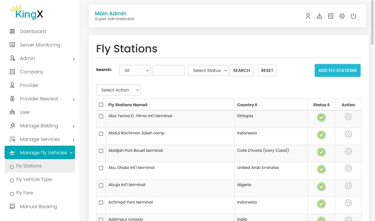 Manage Fly Stations