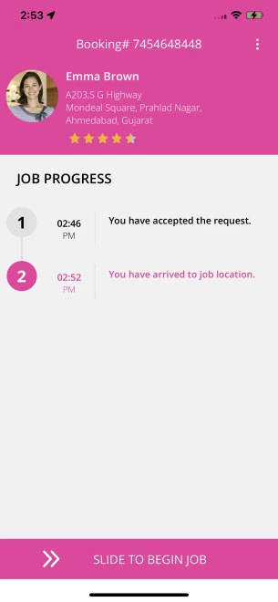 Beautician has started the job