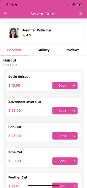 beautician service details
