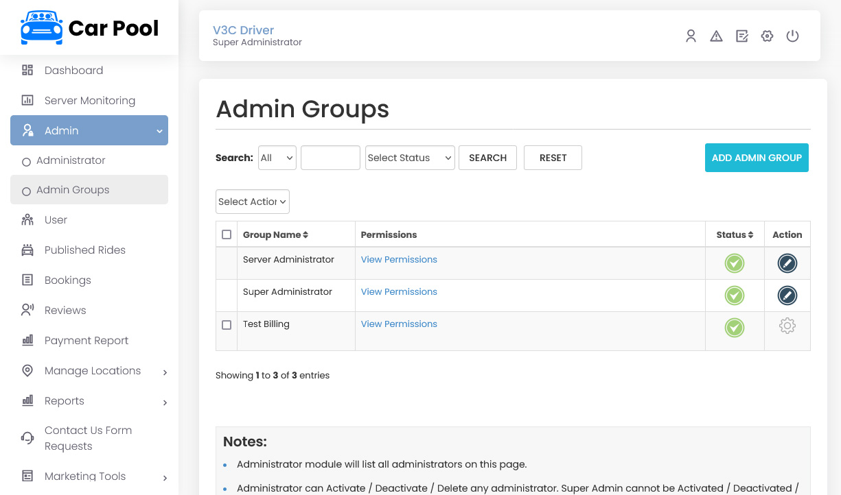 Admin Groups