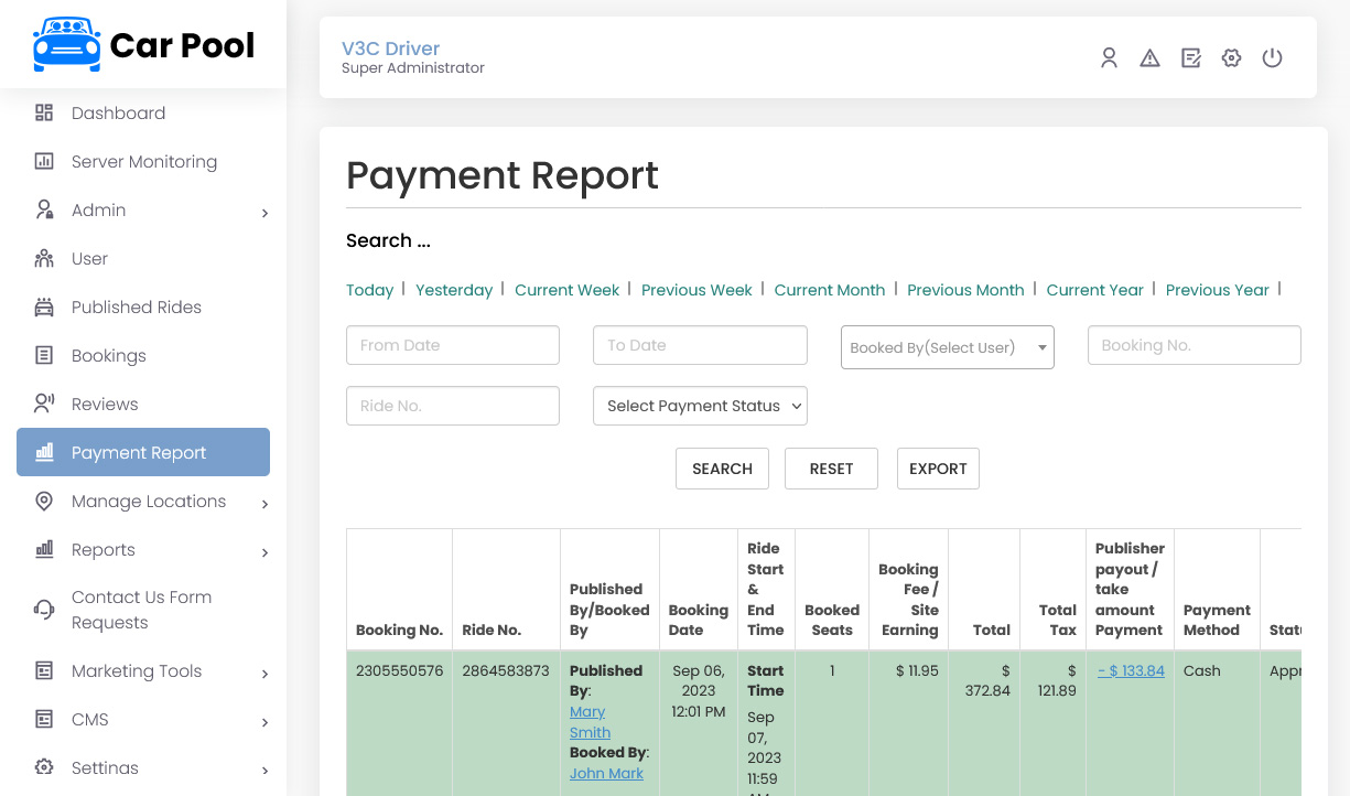 Payment Report