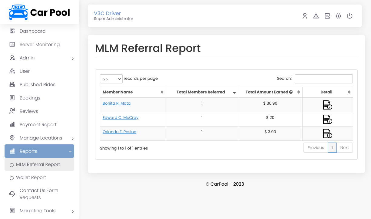 MLM Referral Report
