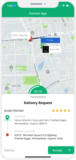 request accept/decline screen