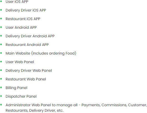 food delivery app package