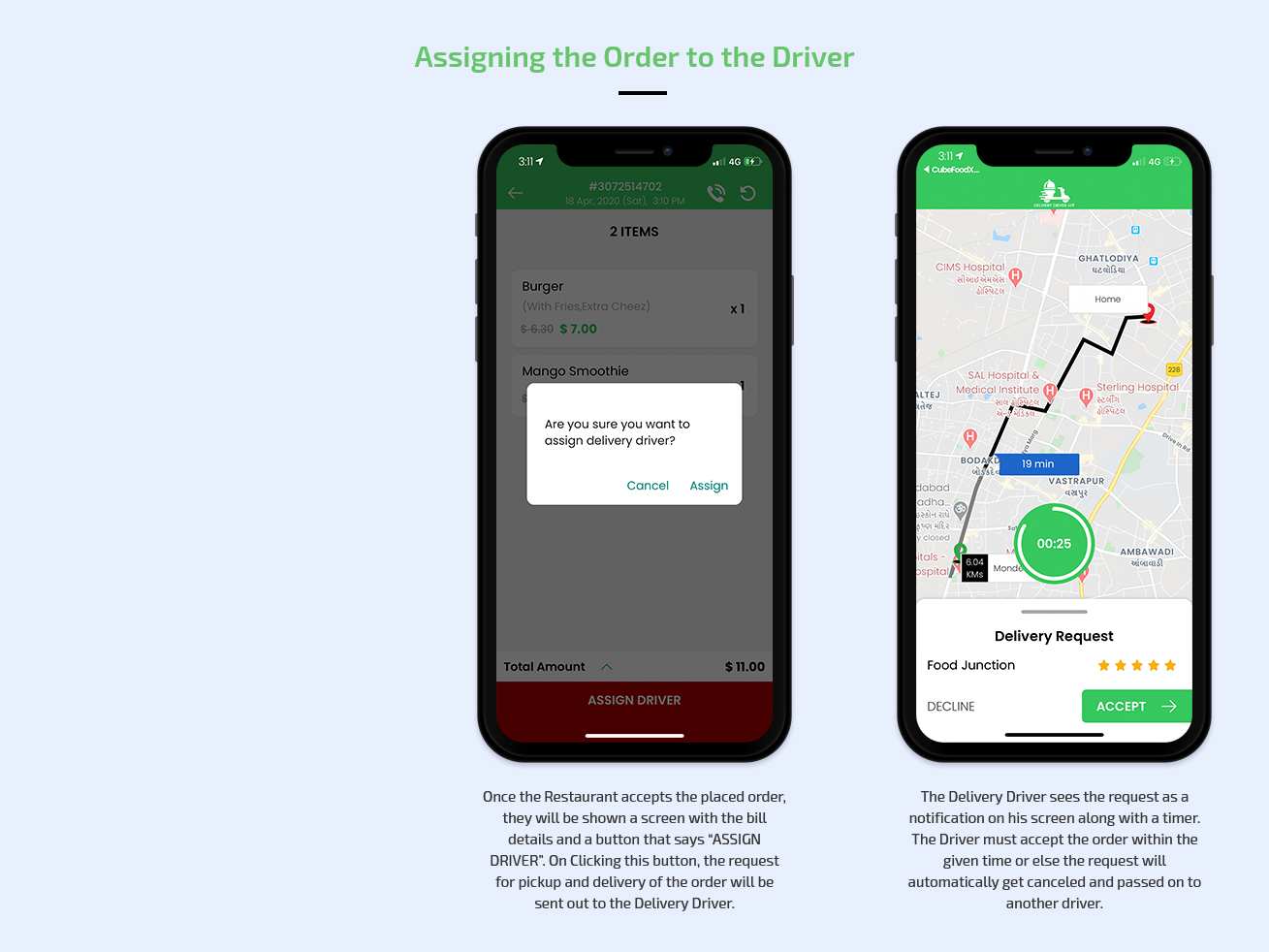 assigning order to driver