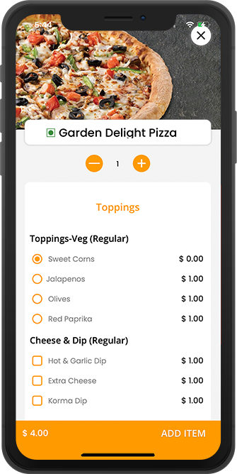 user add food item to basket