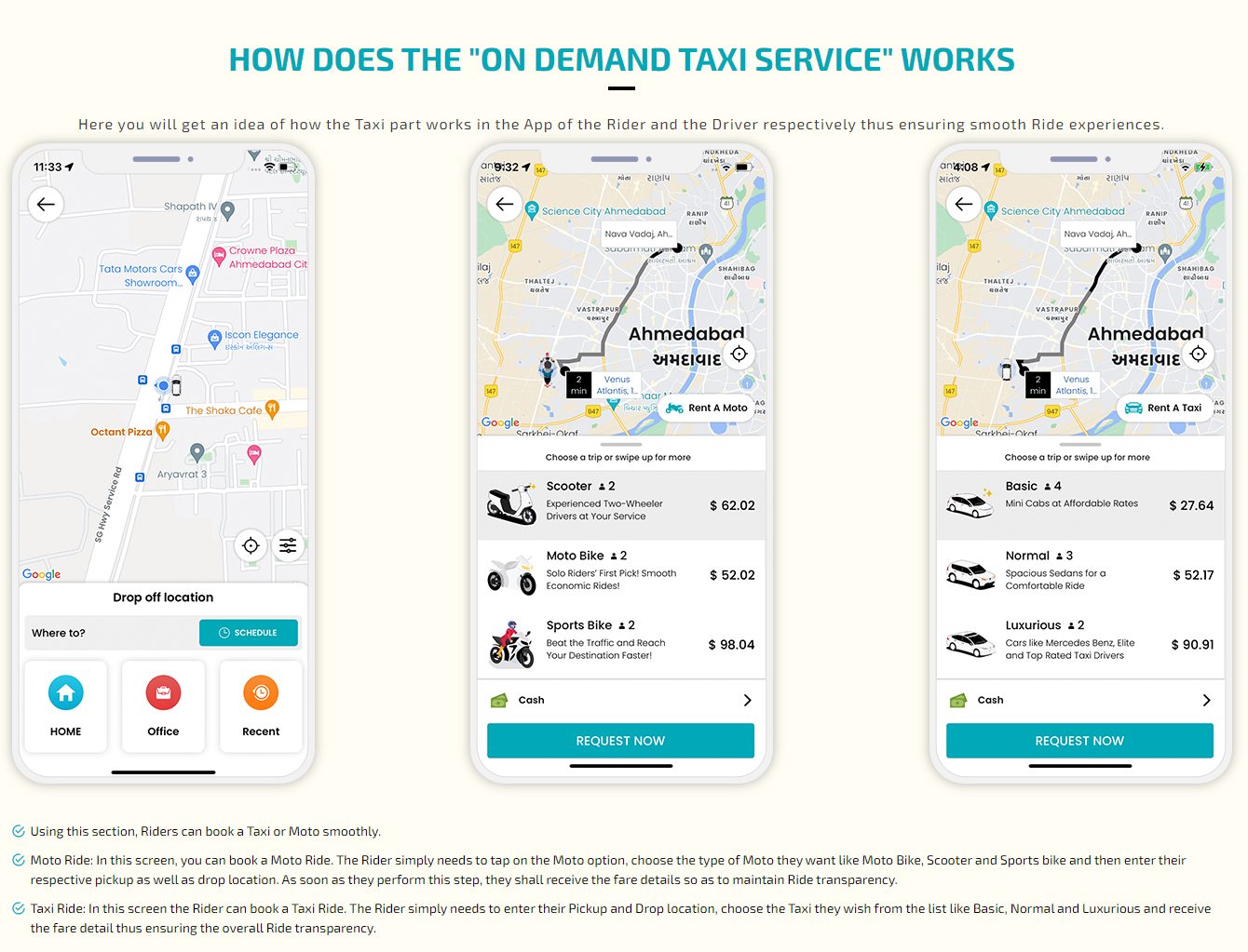 on demand taxi service works
