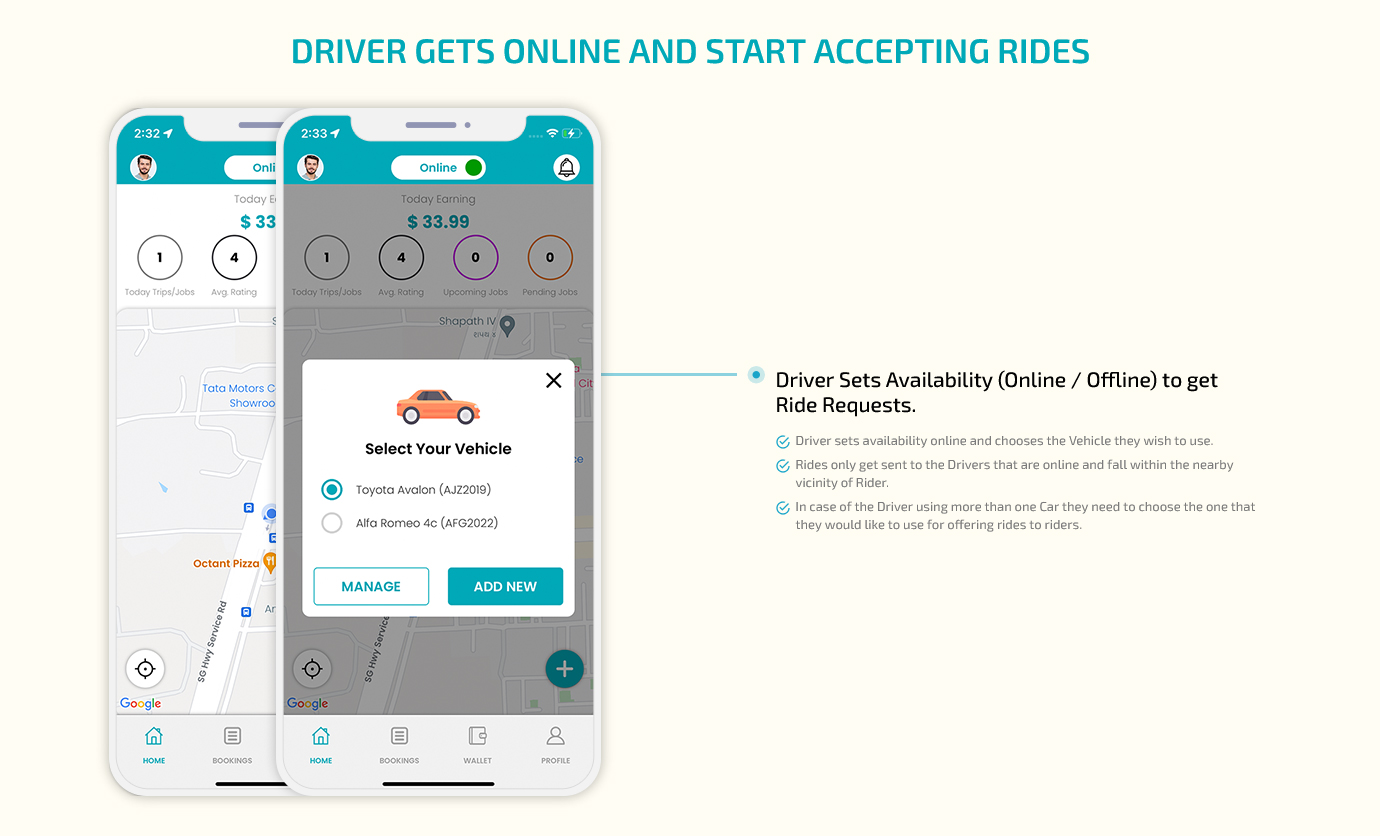 start accepting rides