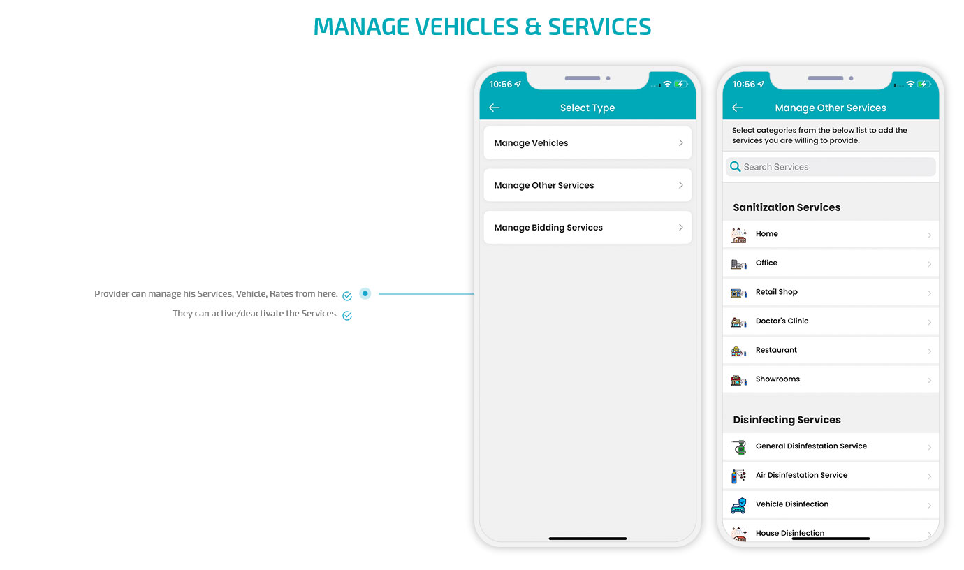Manage Vehicle & Services