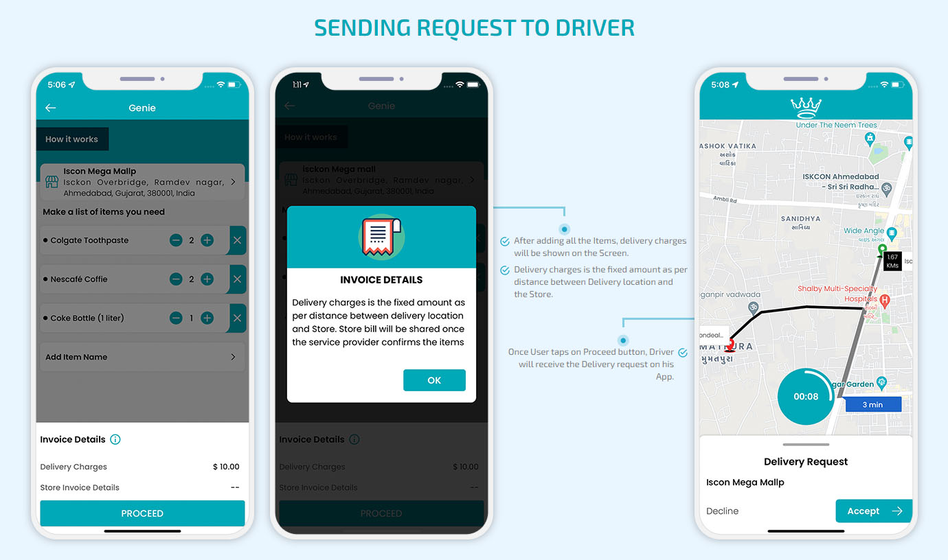 sending request to driver