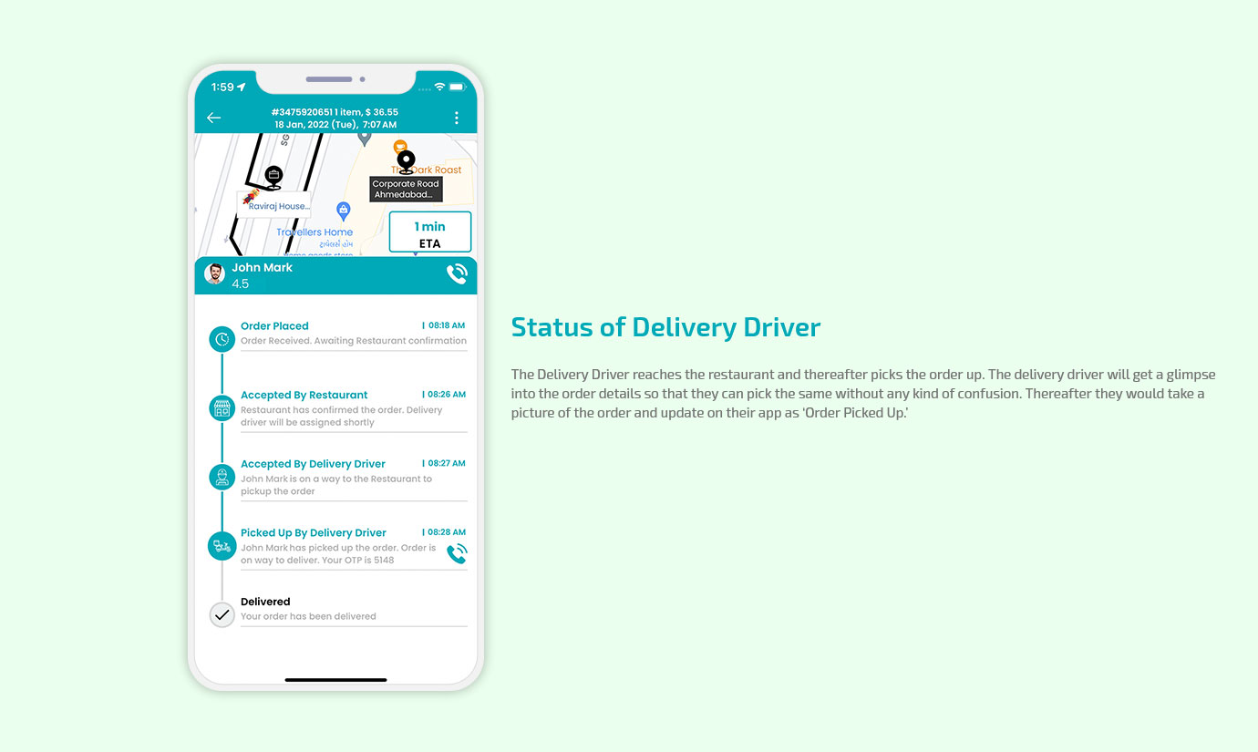 status of delivery driver