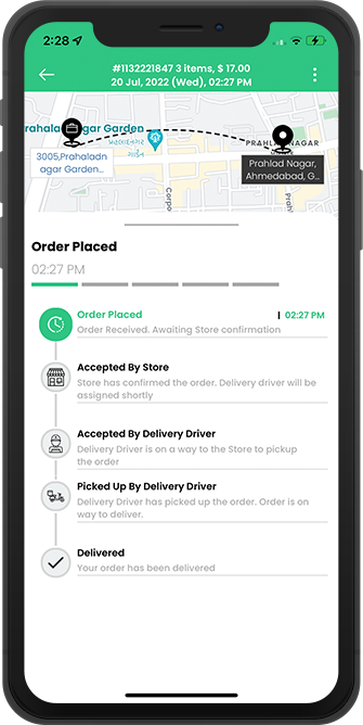 user track the order