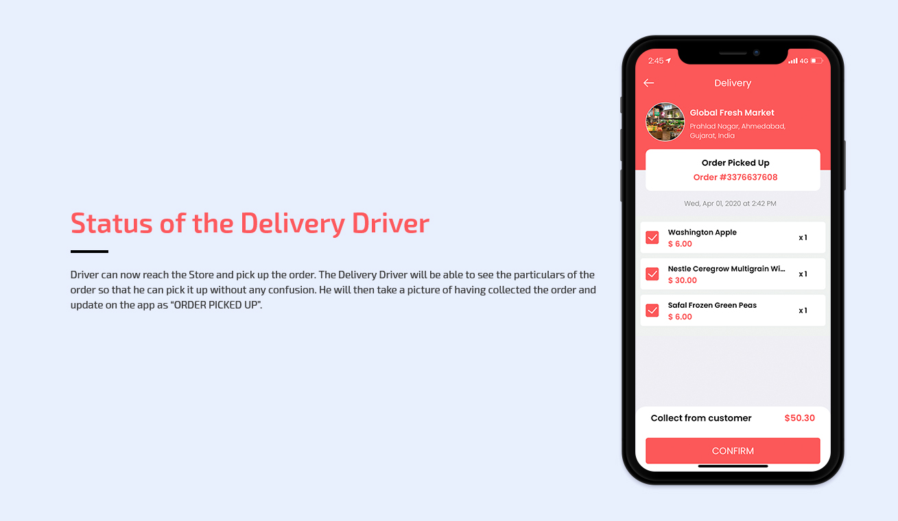 delivery driver pickup order