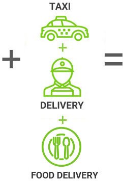 taxi with delivery app