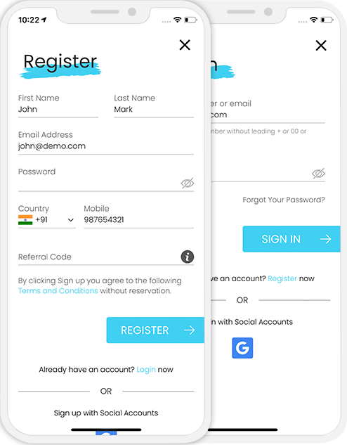 app signup