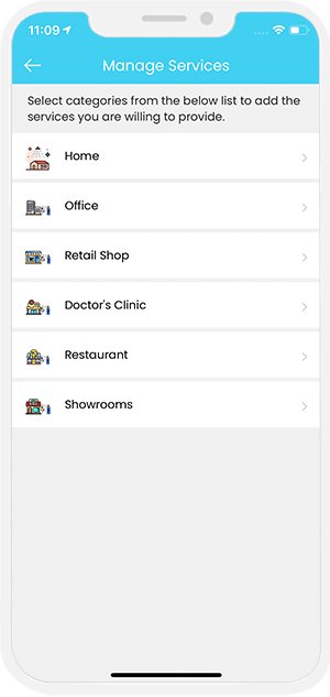 choose service categories