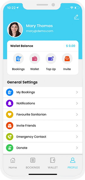 user app menu