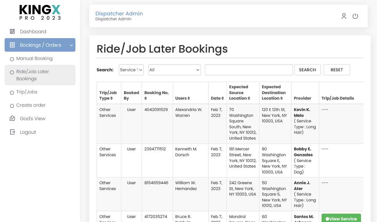 Ride/Job Later Booking