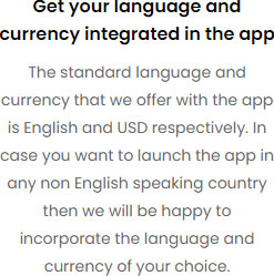 language and currency integrated in app