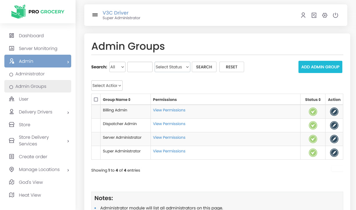 Admin Groups