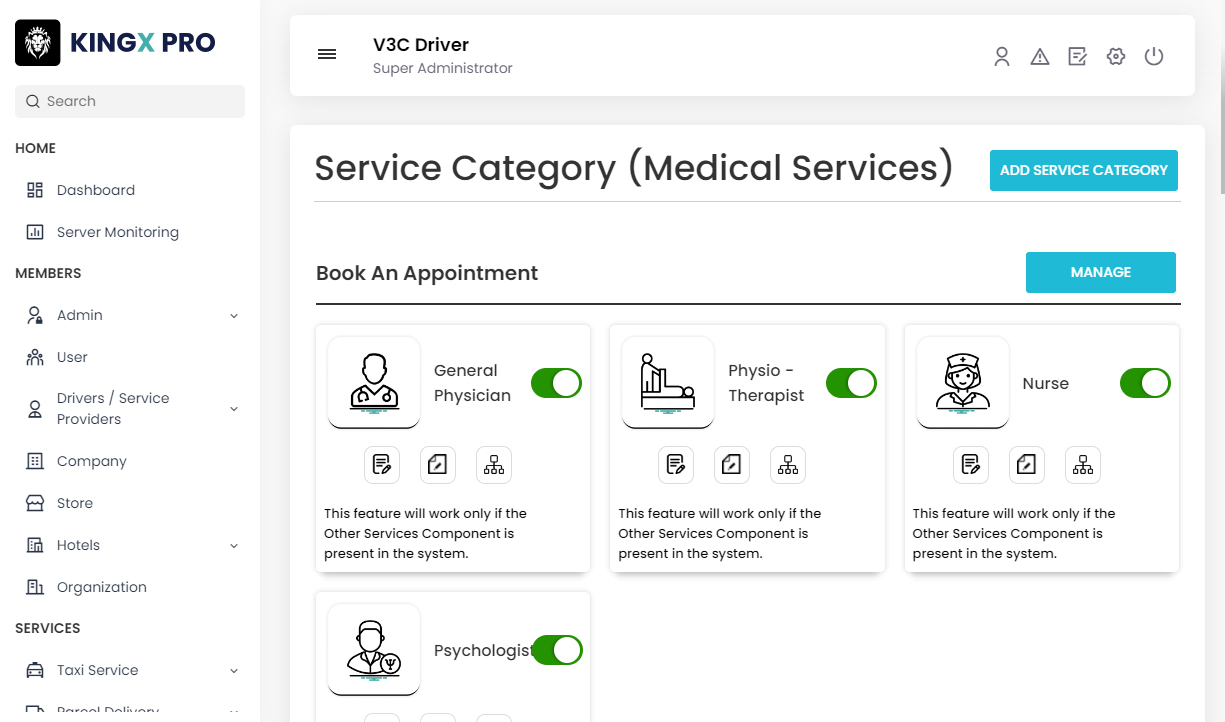 Manage medical services