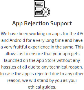 App rejection support
