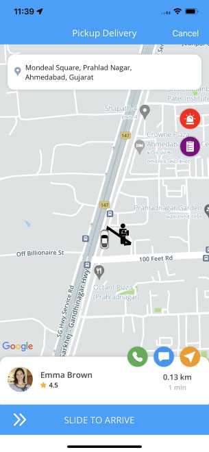 delivery driver Arrived