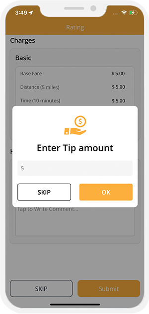 enter tip amount