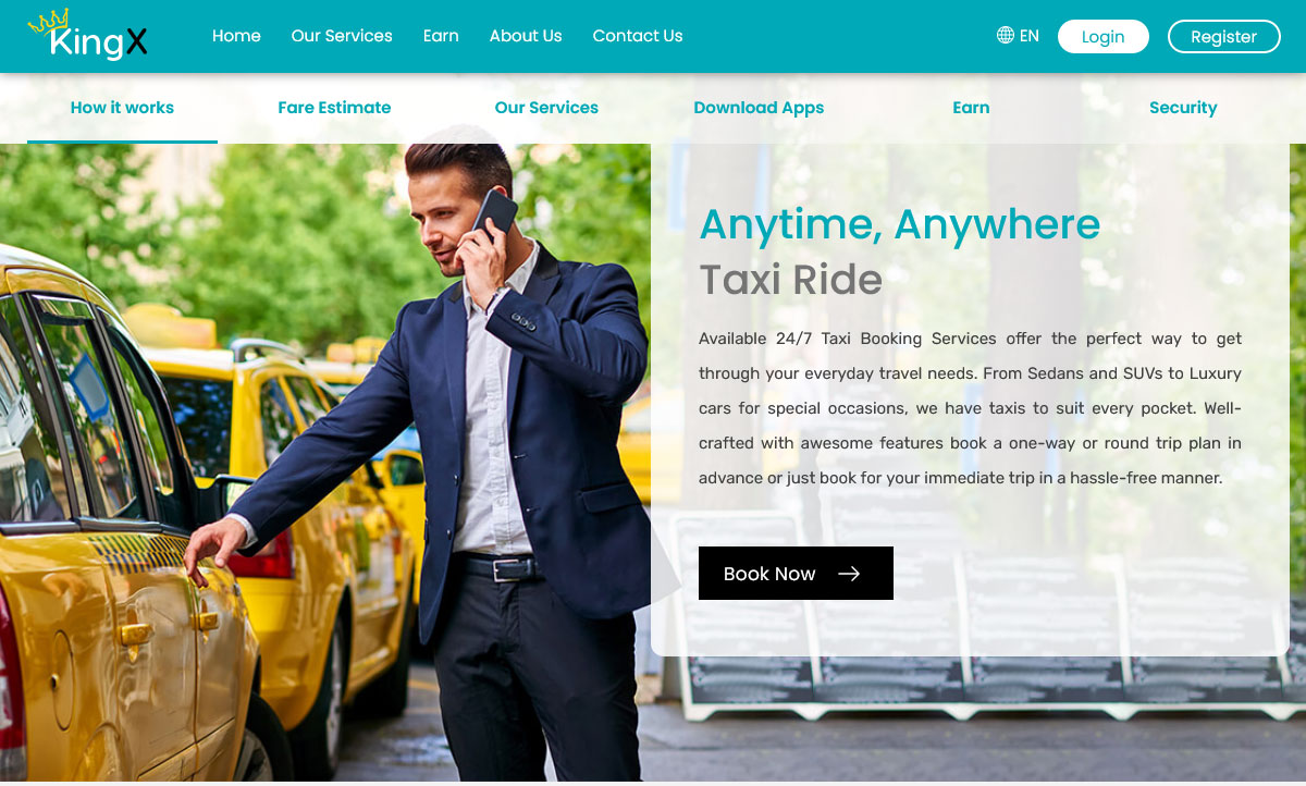 Book a Taxi by panel