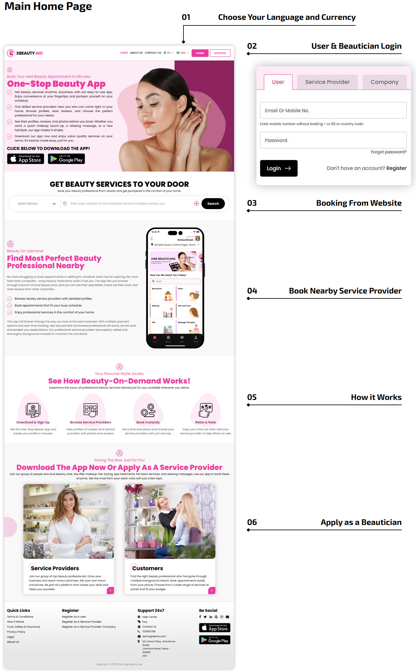 Beautician Appointment App Web & Admin Panel