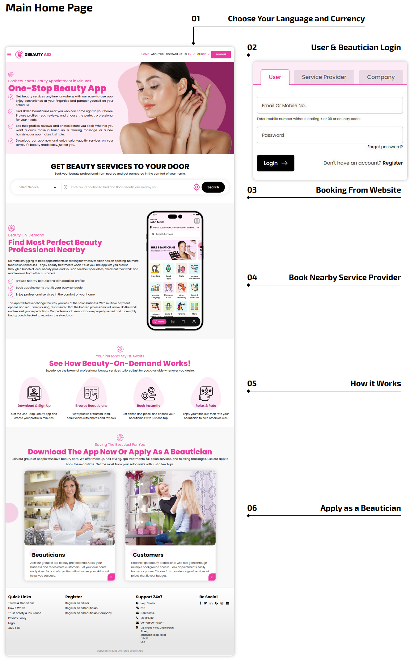 Beautician Appointment App Web & Admin Panel