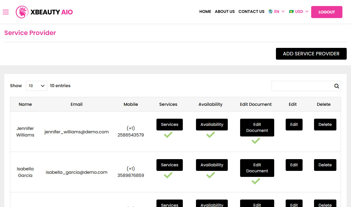 Company - Manage Beauticians