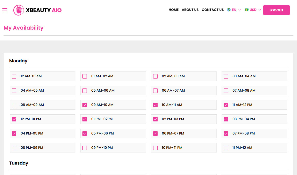 Beautician Availability