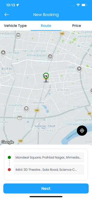 Select route