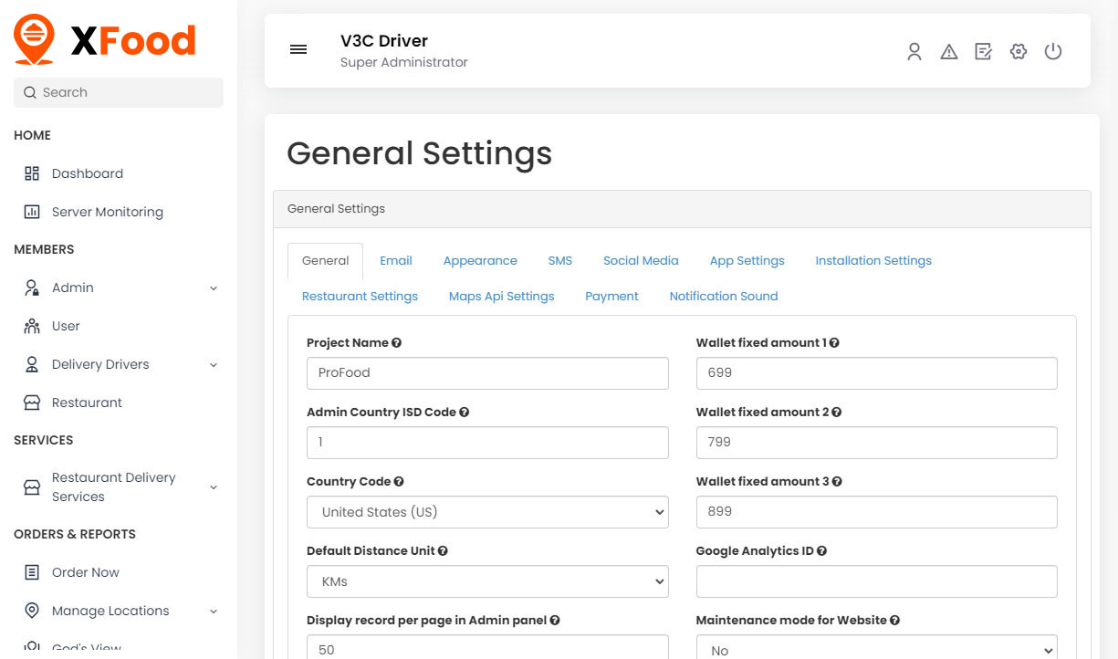 General Settings