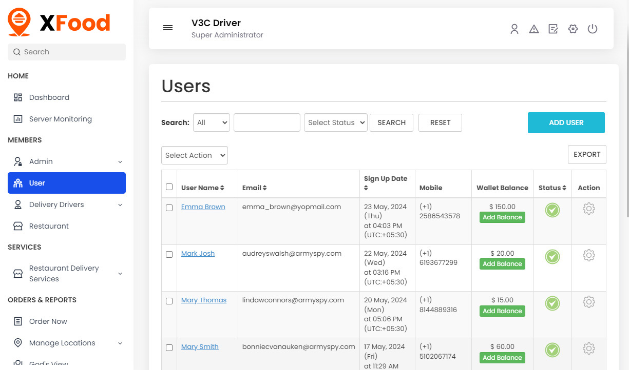Manage Users