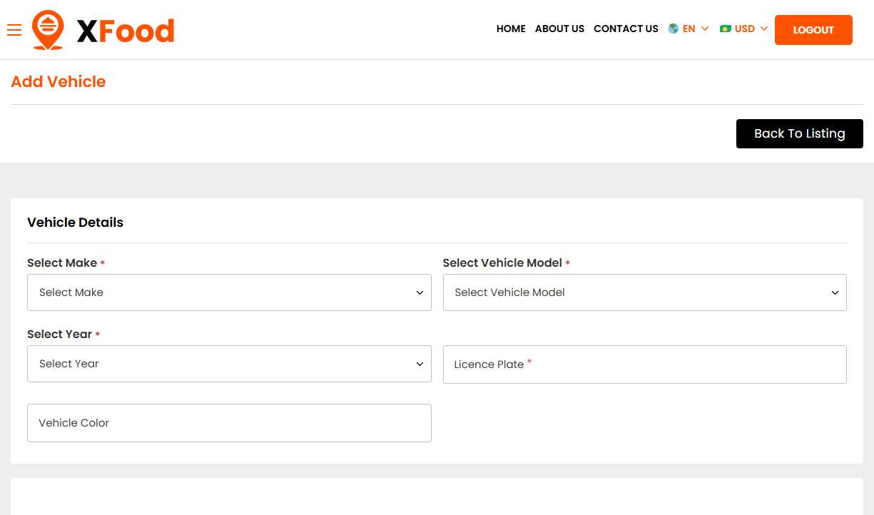 Edit Vehicle