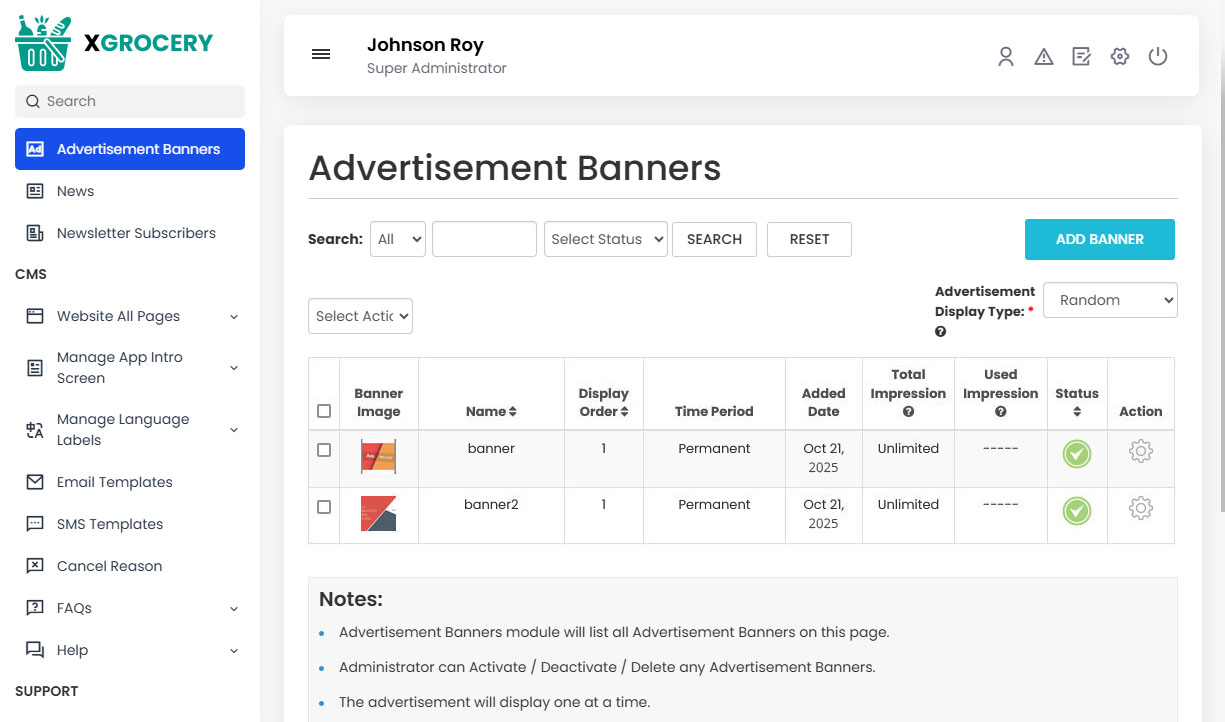 Advertisement Banners