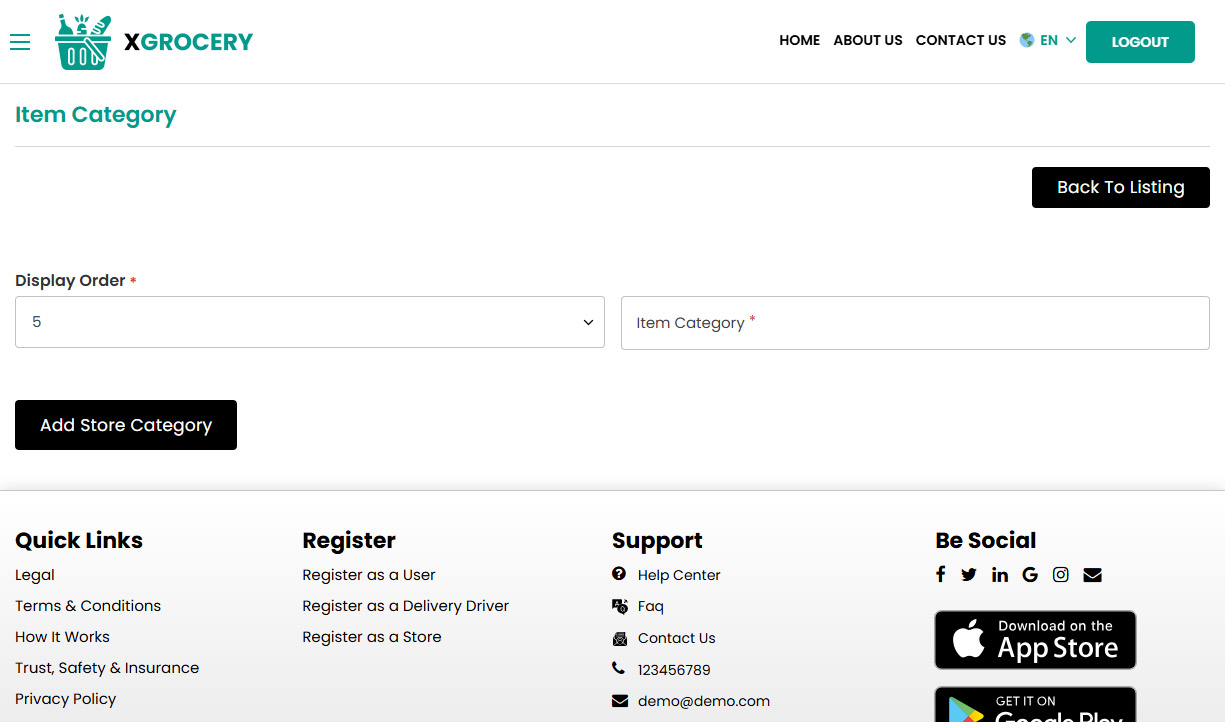 Add Grocery Category