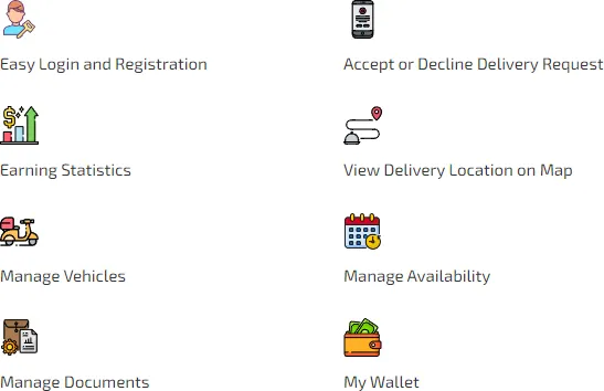 Driver Application features
