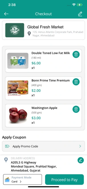 edit cart and checkout