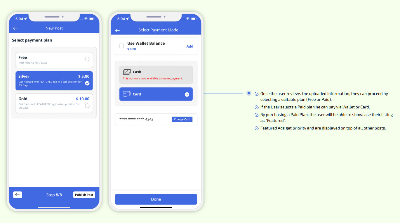 Once the user reviews the uploaded information, they can proceed by selecting a suitable plan