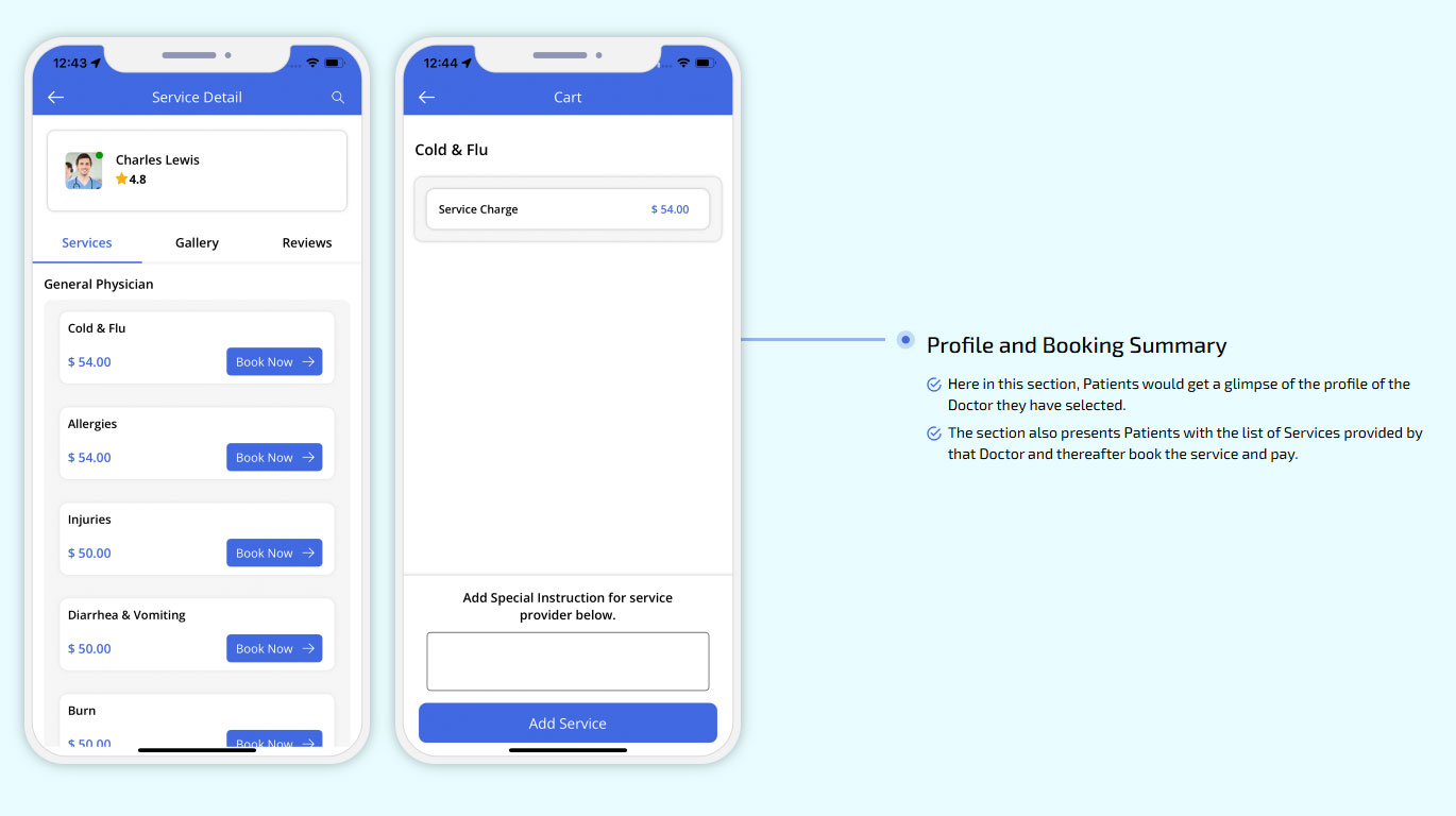 Profile and Booking Summary